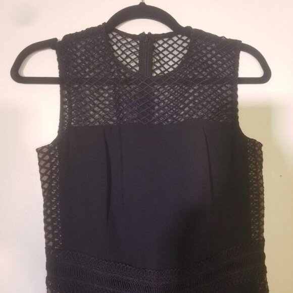 Bardot Black Laced Detail Jumpsuit Sz 4 Sleeveless Straight Leg Whimsigoth Glam - Picture 4 of 10